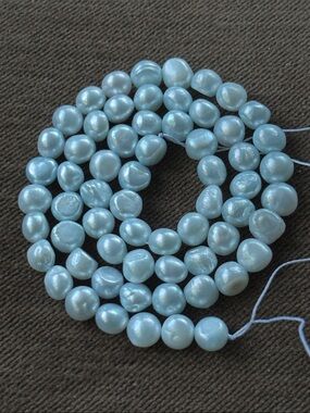 Crafting- Freshwater Baroque Pearl Strand Pastel (Light) Blue 60 Count- 2 Avail